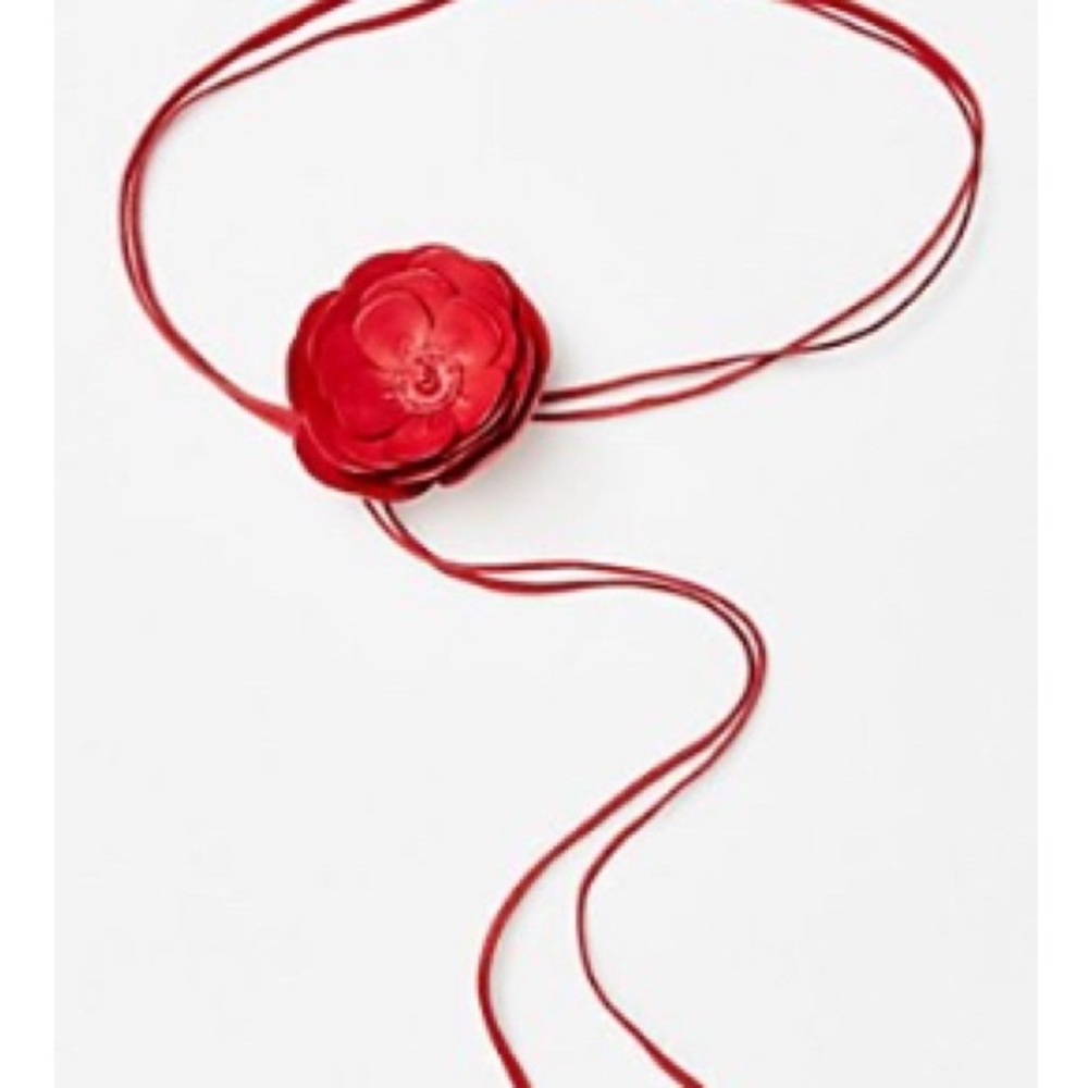 Free People Red Floral Belt
